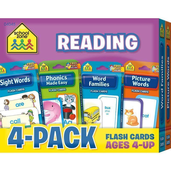 Learning Materials Reading Flash Cards 4 Pk SCHOOL ZONE PUBLISHING