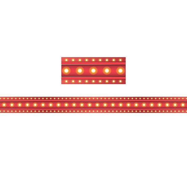 Learning Materials Red Marquee Straight Border Trim TEACHER CREATED RESOURCES