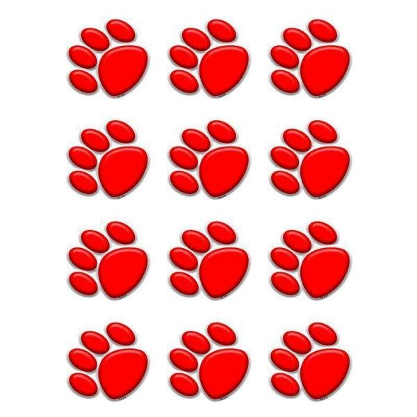 Learning Materials Red Paw Prints Mini Accents TEACHER CREATED RESOURCES
