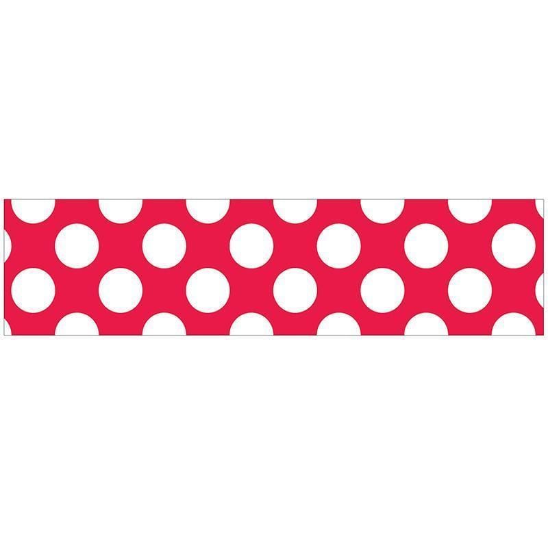 Learning Materials Red With Polka Dot Straight Borders CARSON DELLOSA