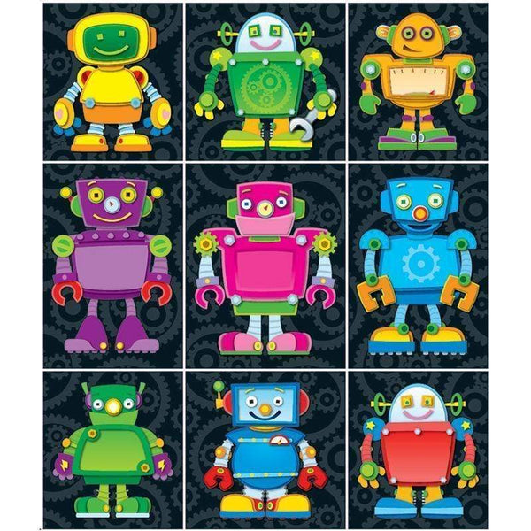 Learning Materials Robots Prize Pack Stickers CARSON DELLOSA