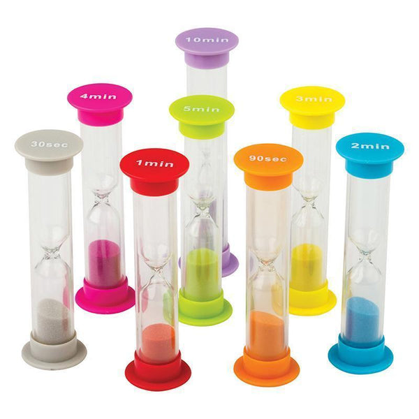 Learning Materials Small Sand Timers Combo 8 Pk TEACHER CREATED RESOURCES