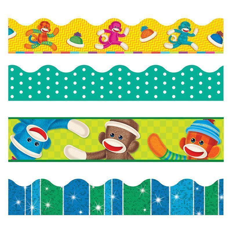 Learning Materials Sock Monkeys Border Variety Pack TREND ENTERPRISES INC.