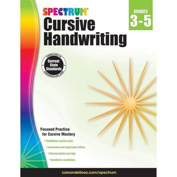 Learning Materials Spectrum Cursive Handwriting Gr 3 5 CARSON DELLOSA