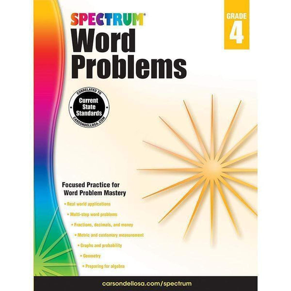 Learning Materials Spectrum Gr4 Word Problems Workbook CARSON DELLOSA