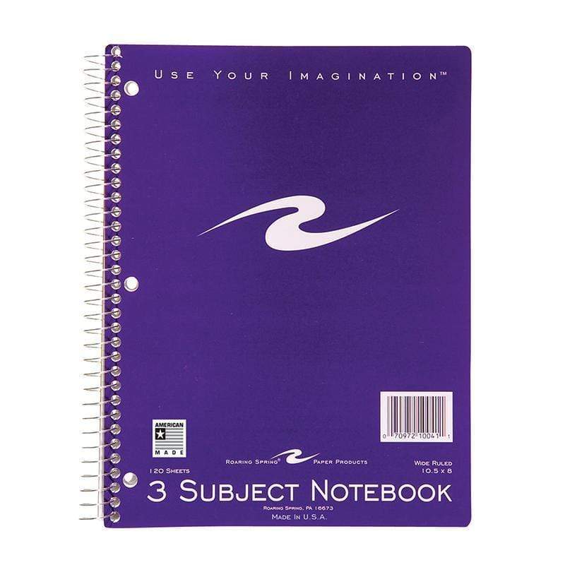Learning Materials Spiral Notebook 3 Subject 120 Pages ROARING SPRING PAPER PRODUCTS