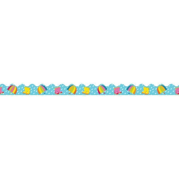 Learning Materials Spring Showers Scalloped Border CARSON DELLOSA