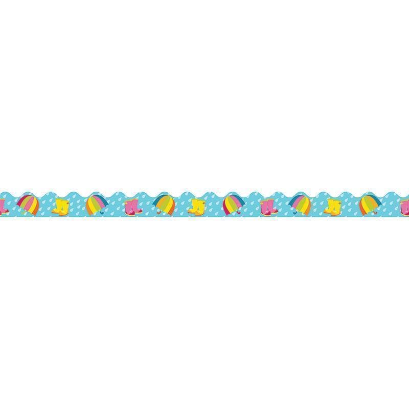 Learning Materials Spring Showers Scalloped Border CARSON DELLOSA