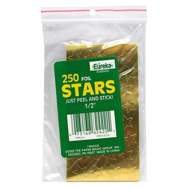 Learning Materials Stickers Foil Stars 1/2 In 250/Pk EUREKA