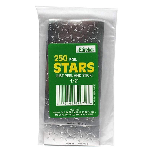 Learning Materials Stickers Foil Stars 1/2 Inch 250/Pk EUREKA