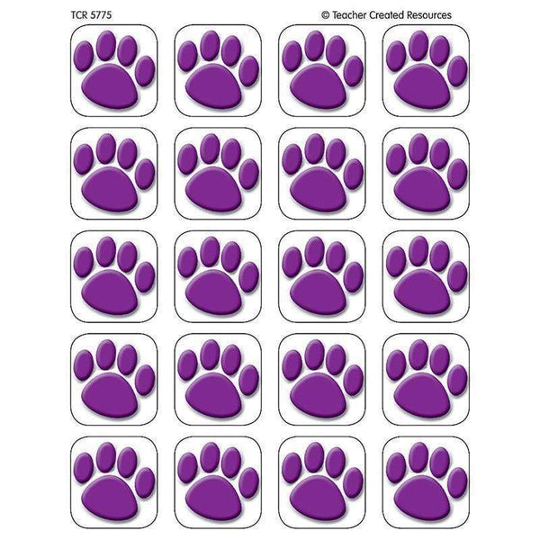 Learning Materials STICKERS PURPLE PAW PRINTS TEACHER CREATED RESOURCES