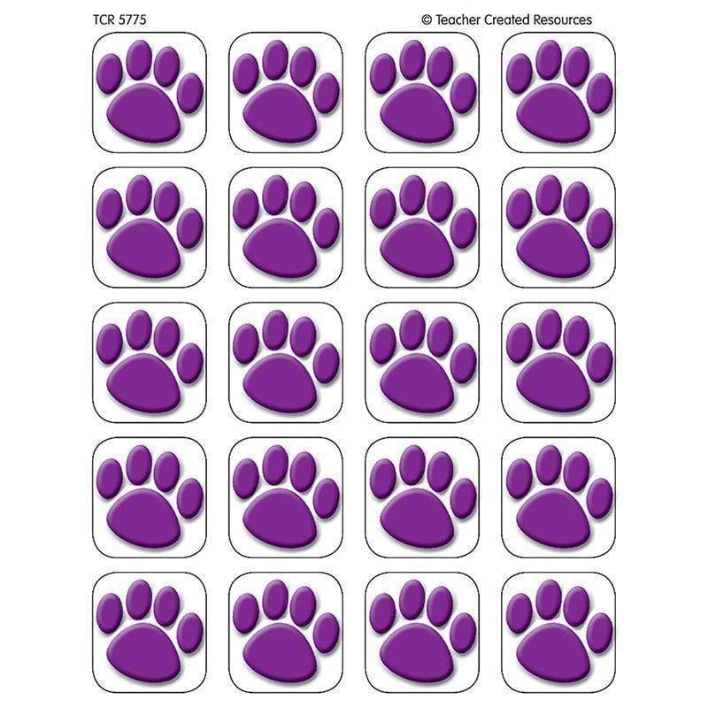 Learning Materials STICKERS PURPLE PAW PRINTS TEACHER CREATED RESOURCES