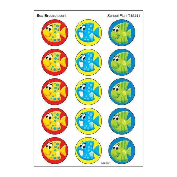 Learning Materials Stinky Sticker Lg Round School Fish TREND ENTERPRISES INC.