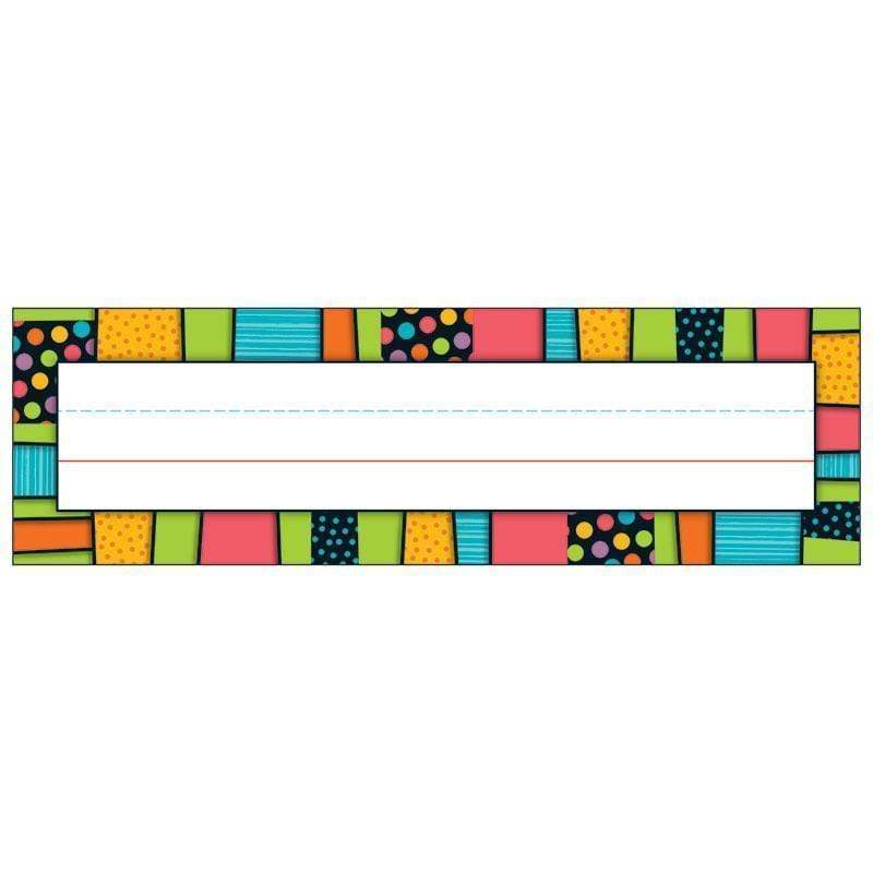 Learning Materials Stylin Stripes Deskplates Gr Pk 5 CARSON DELLOSA