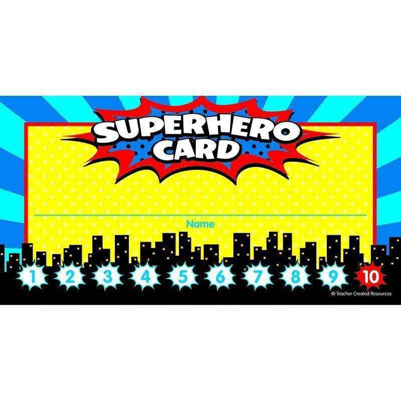 Learning Materials Superhero Punch Cards TEACHER CREATED RESOURCES