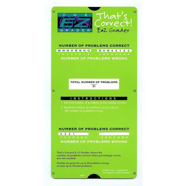 Learning Materials Thats Correct E Z Grader ORIGINAL E-Z GRADER