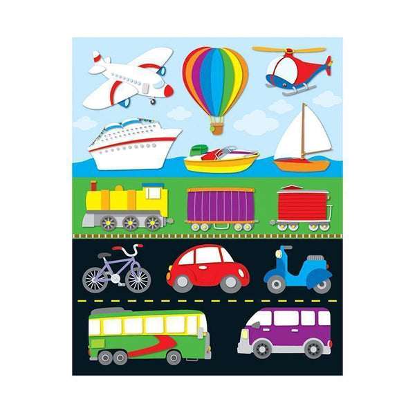 Transportation Shape Stickers 84 Pk