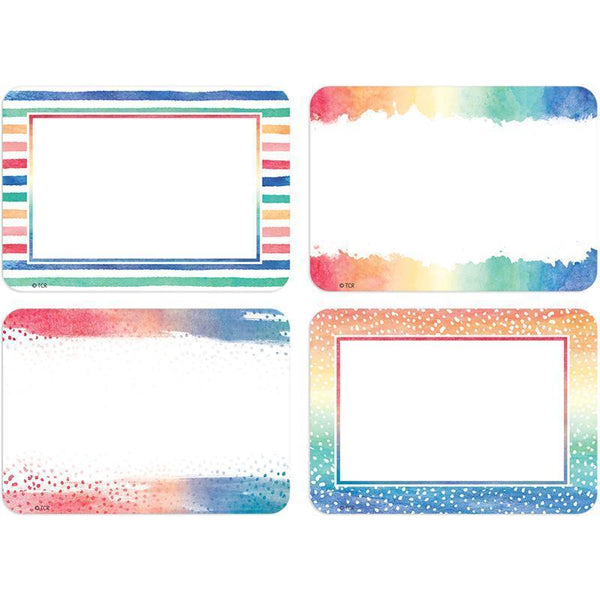 Learning Materials Watercolor Name Tags/Labels TEACHER CREATED RESOURCES