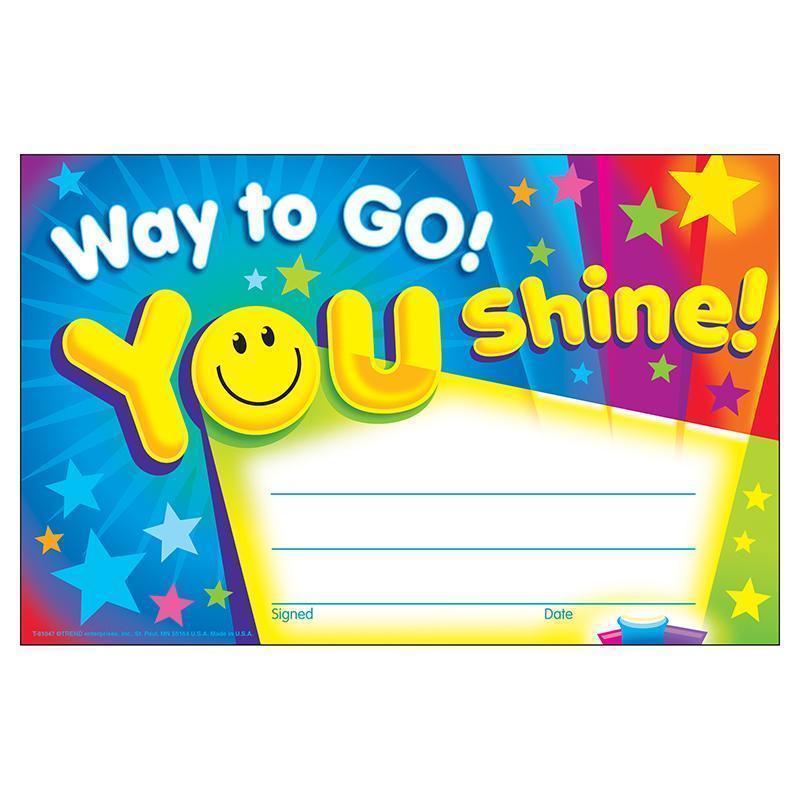 Learning Materials Way To Go You Shine Recognition TREND ENTERPRISES INC.