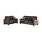 Leather 2 Pieces Sofa Set With Pillows In Brown-Sofas-Brown-PlywoodSolid PinePlastic Leg FoamFiber Battings-JadeMoghul Inc.