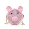 Cartoon Piggy Design Chic Metal Chain Round Bag
