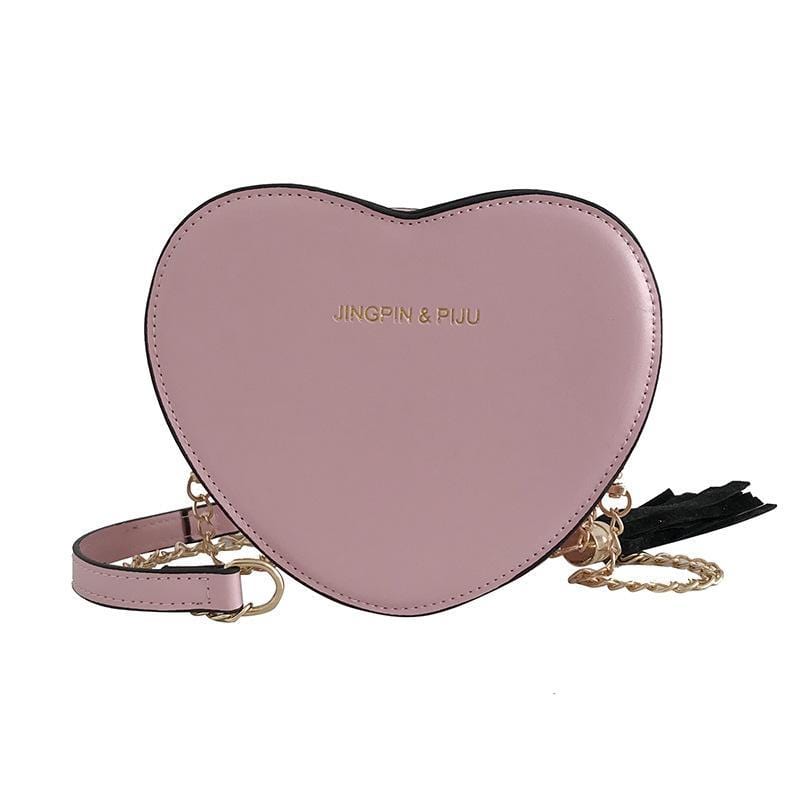 Leather Bags Romantic Heart Shaped Solid Color PU Crossbody Bag TIY