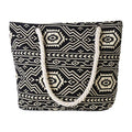 Leather Bags Simple Fashion Thick Wear Resistant Black Canvas Material Hemp Rope Single-shoulder Bags TIY