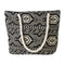 Leather Bags Simple Fashion Thick Wear Resistant Black Canvas Material Hemp Rope Single-shoulder Bags TIY