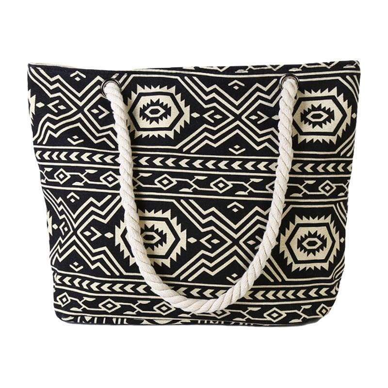 Leather Bags Simple Fashion Thick Wear Resistant Black Canvas Material Hemp Rope Single-shoulder Bags TIY