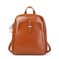 Leather Bags Solid Color Vintage Style Women Good Quality Genuine Leather Outdoor Backpack TIY