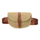 Leather Bags Summer Natural Style Woven Pattern Contrast Waist Pack TIY