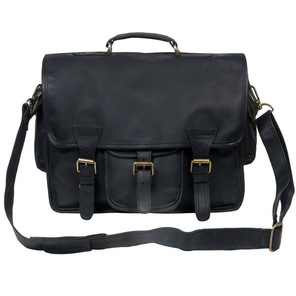 Leather Bags The Contemporary Satchel (Black) ML