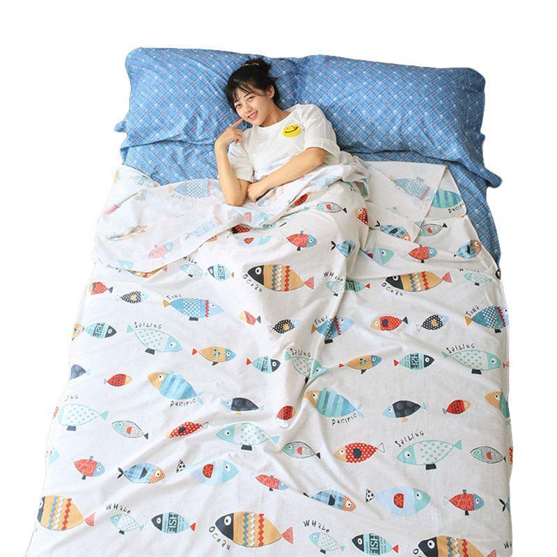 Travel Sleeping Bag Cute Fish Printed Ultra-light Sleep Sack