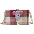 Unique Box Design Plain Print Cute Animal Decor Women Trendy Bag