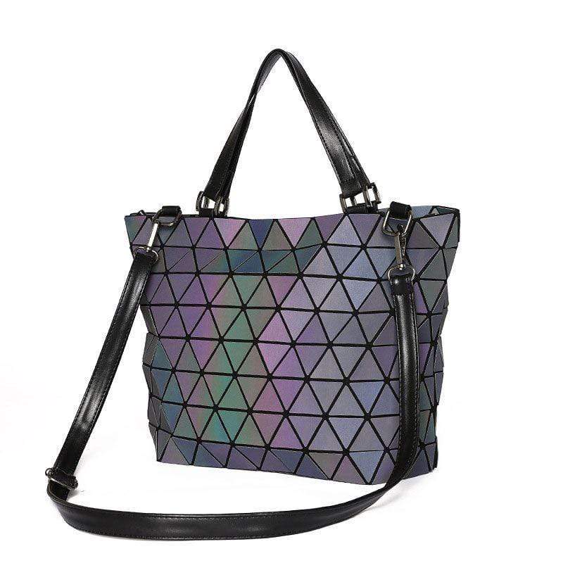 Unique Geometric Diamond Design Women Elegant Laser Tote Bag