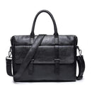 Leather Bags Vintage Men Fashion Classic Geometric Pattern Business PU Briefcase TIY