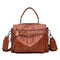 Leather Bags Vintage Pattern Women Plain PU Leather Woven Strap Duffle Bag TIY