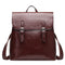 Young Women Outdoor Travel Wear Solid Color Genuine Leather Backpack