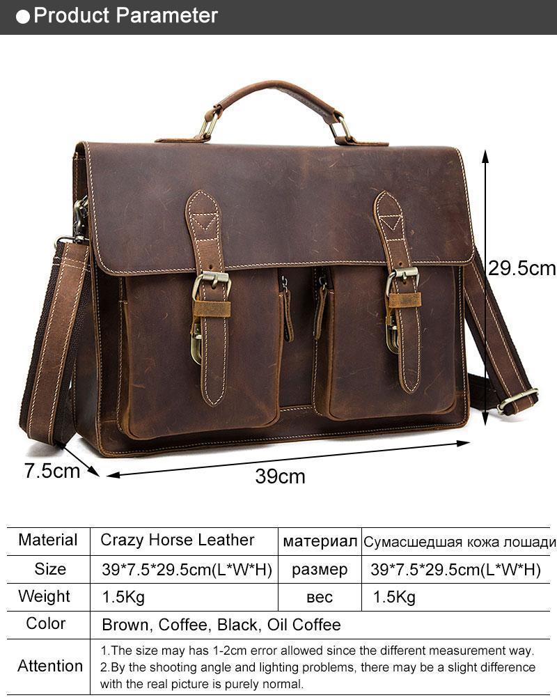 Leather Briefcases Handbags Computer Bags Man Shoulder Messenger Bag Men Business Men Briefcase-9033A3black-China-JadeMoghul Inc.