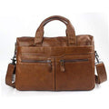 Leather Briefcases men laptop male messenger bag Men's Genuine leather shoulder bags briefcase