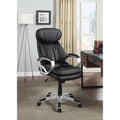 Leather, Executive-Style Office Chair, Black-Desks and Hutches-BLACK-JadeMoghul Inc.