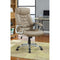 Leather Faced Executive High-Back Chair, Beige-Armchairs and Accent Chairs-BEIGE-VINYL-JadeMoghul Inc.