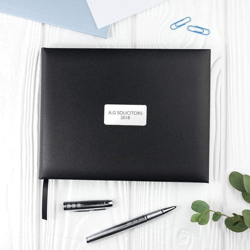 Leather Gifts & Accessories Personalized Stationery Black Leather Visitors Book Treat Gifts