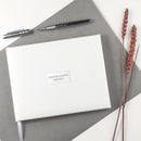 Leather Gifts & Accessories Personalized Stationery White Leather Memoriam Book Treat Gifts