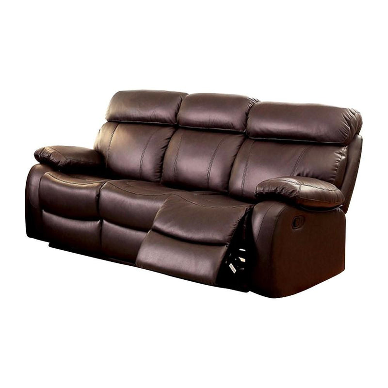 Leather Recliner Sofa, Brown-Sofas-Brown-Top Grain Leather-JadeMoghul Inc.