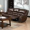 Leather Sofa With 2 Recliner, Dark Brown-Sofas-Dark Brown-Bonded Leather-JadeMoghul Inc.