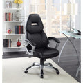 Leather, Sporty Executive High-Back Office Chair, Black-Desks and Hutches-BLACK-PLYWOOD-JadeMoghul Inc.