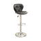 Leather Upholstered Bar Stool With Gas Lift Black Set of 2