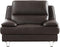 Leather Upholstered Chair with Spilt Back, Pillow Top Armrest and Steel Feet, Dark Brown-Dining Chairs-Brown-Wood, Stainless Steel, Leather-JadeMoghul Inc.