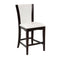 Leather Upholstered Counter Height Chair, Set Of 2, Brown and White-Accent Chairs-White and Brown-PU leather Wood-JadeMoghul Inc.